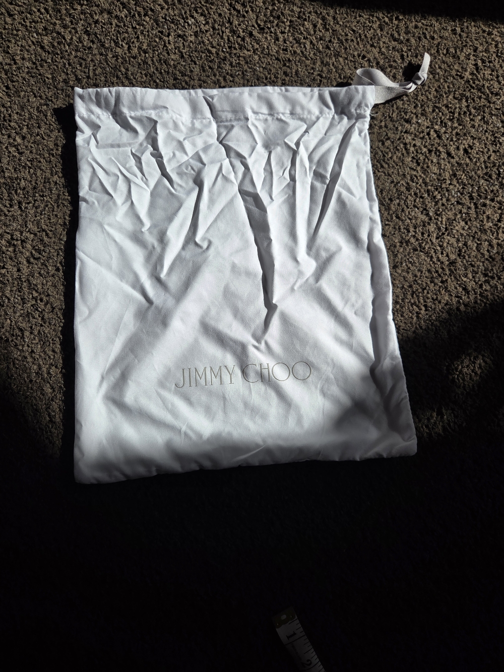 JIMMY CHOO White Drawstring Dust Bag